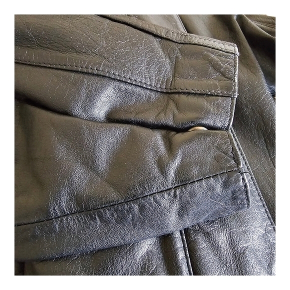 Nordstrom BP. Women's Black Leather Moto Jacket Coat Size Medium - Picture 8 of 14